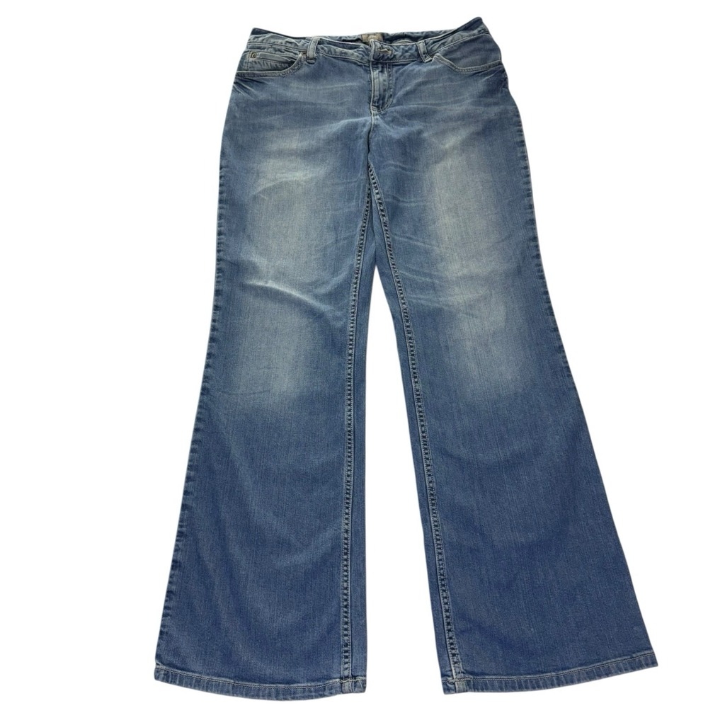 J.Jill Bootcut Denim Women Stretch 10 Blue Medium Wash Mid Rise Knit Jeans SOFT